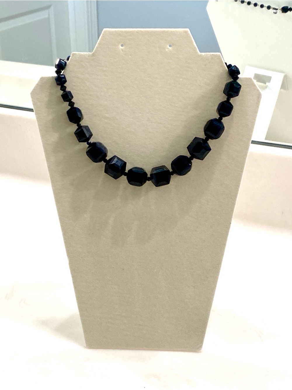 Tarina Tarantino Black Faceted Geometric Bead Necklace